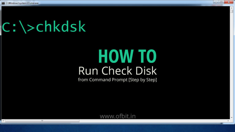 How To Run Check Disk From Command Prompt Step By Step Ofbit 2421