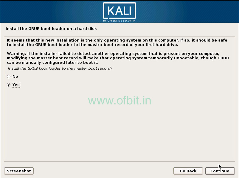 Kali-Linux-GRUP-Boot-Loader-Ofbit.in