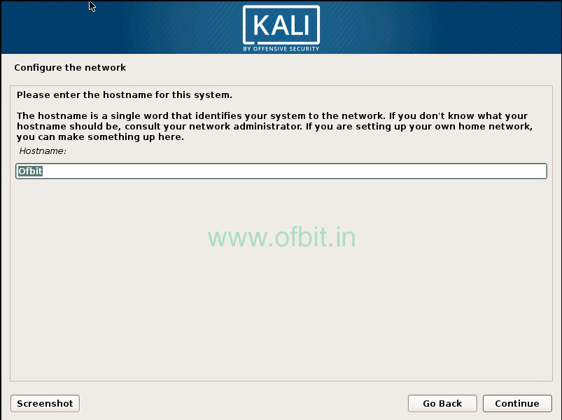 Kali-Linux-Configure-Hostname-Ofbit.in