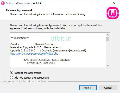 WAMP-License-Agreement-Next-Ofbit.in