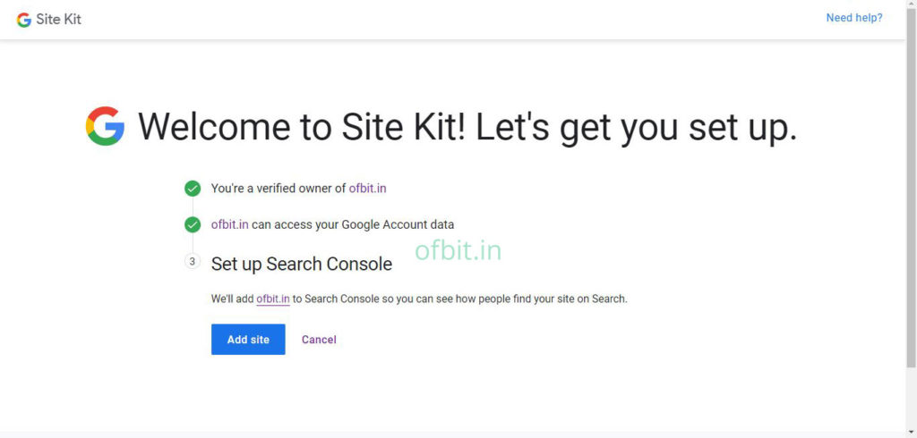 Google-Site-Kit-Add-Site-Ofbit.in