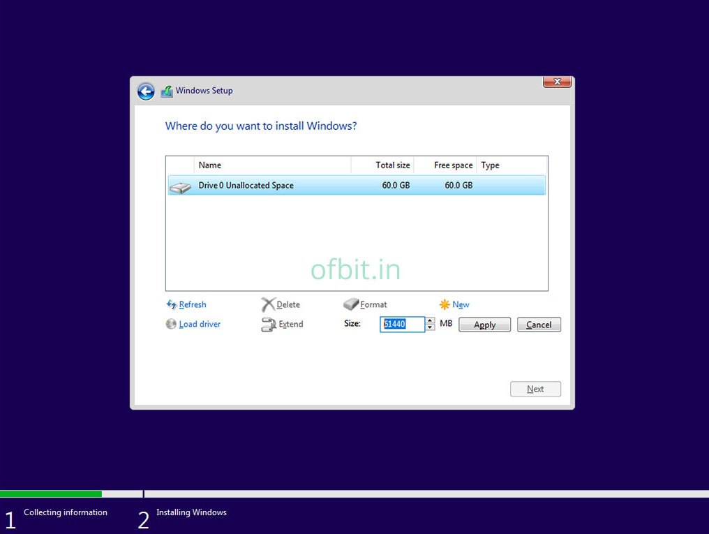 Install-Windows-10-Drive-Creation-Ofbit.in