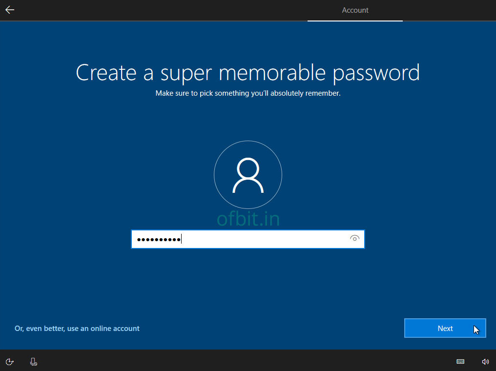 Windows-10-Installation-Set-Password-Ofbit.in