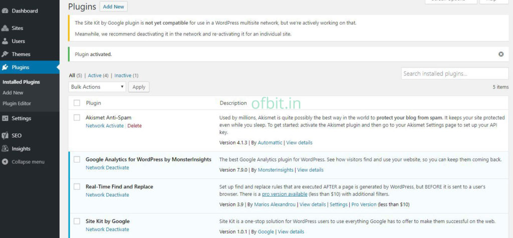 Google-Site-Kit-WordPress-Multisite-Error-Ofbit.in