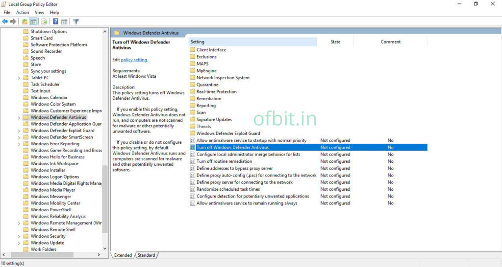 disable windows defender windows 10 reg download