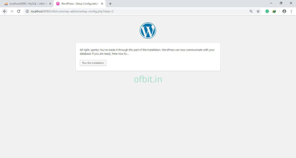 WordPress-RunTheInstallation-Ofbit.in