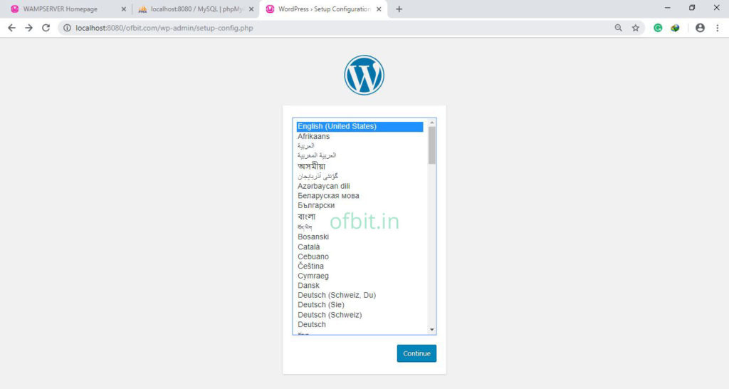 WordPress-Choose-Language-Ofbit.in