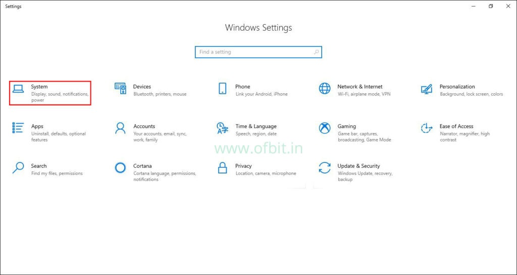 Enabling Remote Desktop-Select System - Ofbit.in