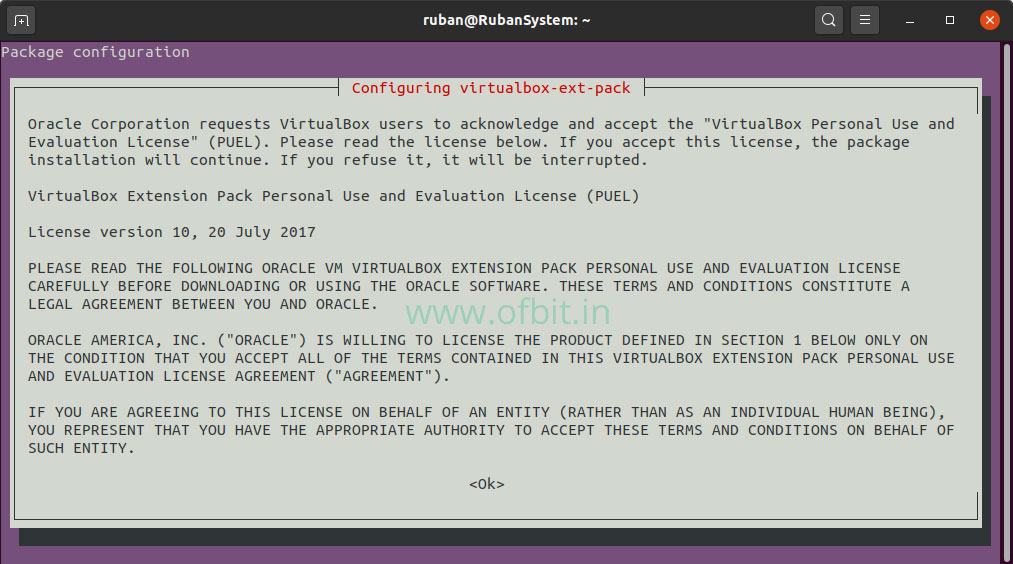 Configuring VirtualBox Extension pack-Ofbit.in