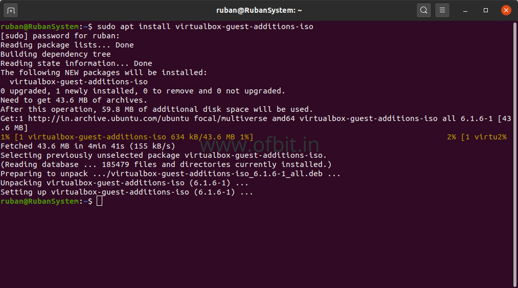 ubuntu 20.04 virtualbox guest additions