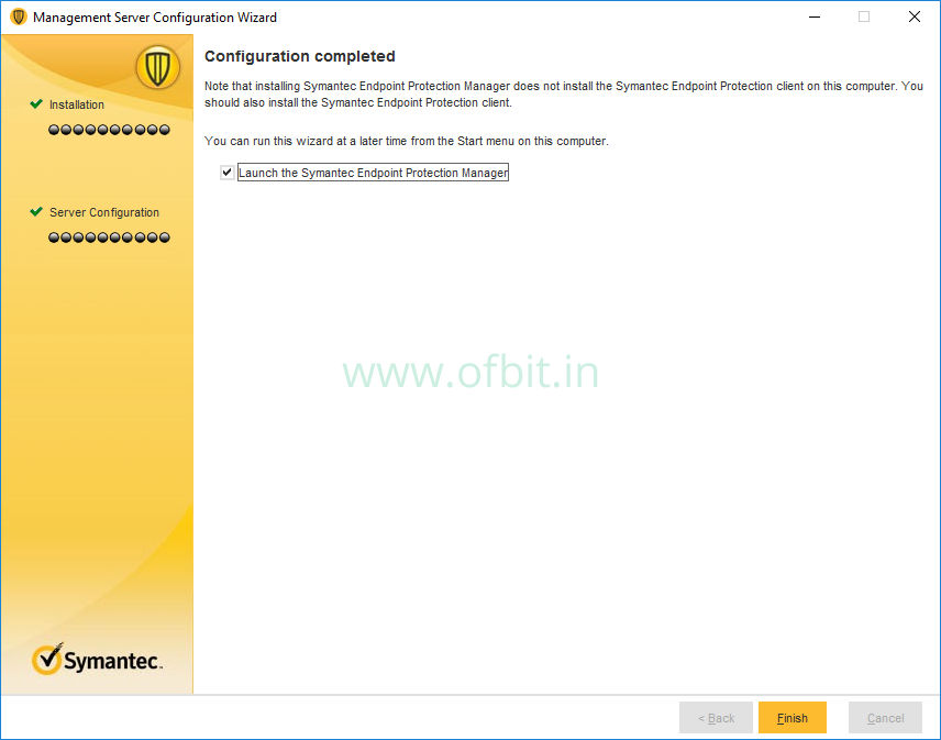 Installing SEPM-Click Finish-Ofbit.in