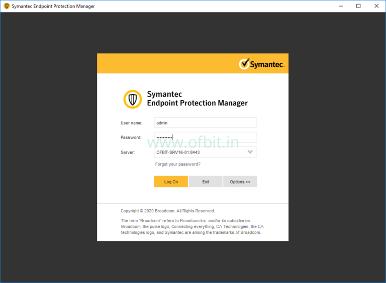 uninstall symantec endpoint protection password