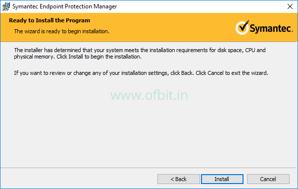 Upgrade Symantec Endpoint Protection Manager-Click Install-Ofbit