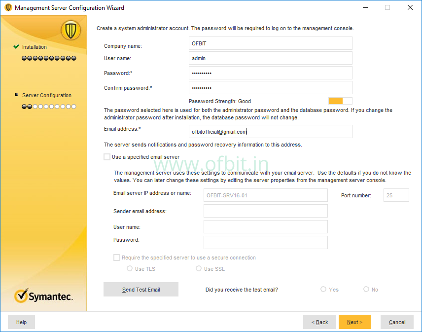 Installing Symantec Endpoint Protection Create System Admin Account-Ofbit.in