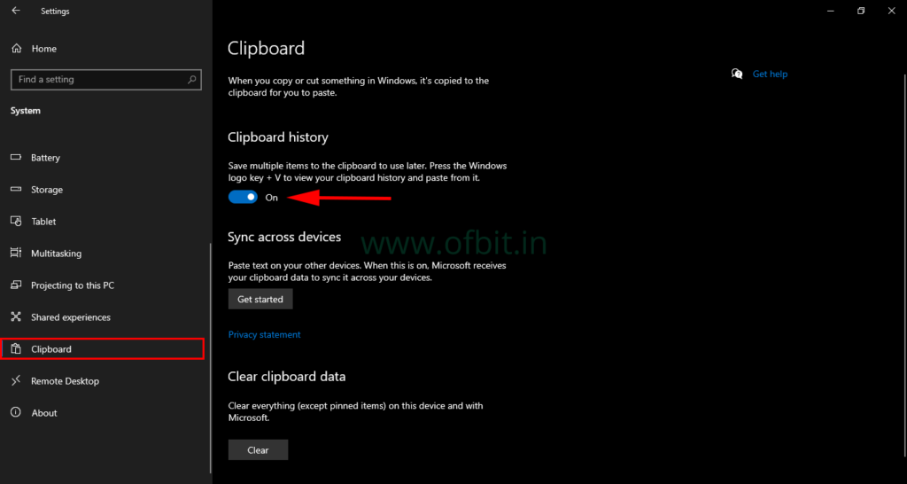 How to Enable and View Clipboard History on Windows 10 - OFBIT