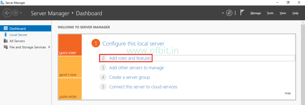 Windows-Server Manager-Add Roles and Features-OFBIT.in