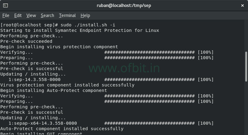 install symantec endpoint protection linux