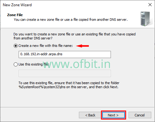 Reverse Lookup Zone-Select Zone-File-Ofbit.in