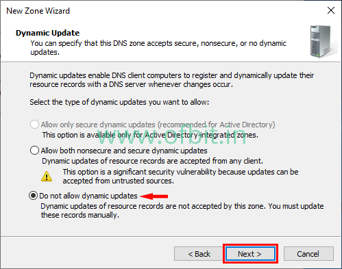 Configure DNS Server-Dynamic Update-Ofbit