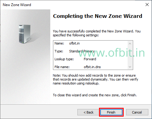 Forward Lookup Zone Configured-OFBIT