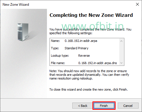 Reverse Lookup Zone Configured - OFBIT