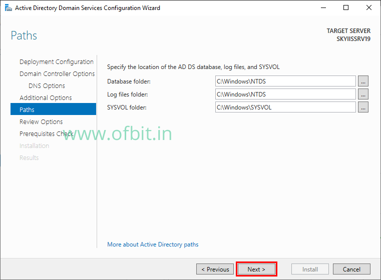 Specify-the-location-of-the-AD-DS-Database- log-files-and-SYSVOL