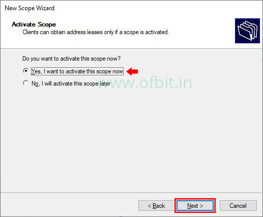 Active DHCP Scope-Click Next-Ofbit.in