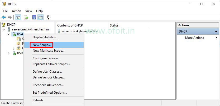 Create IPv4 DHCP Scope-Ofbit.in