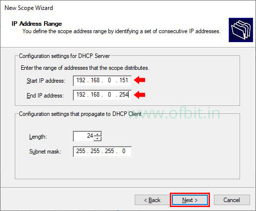 Defining IPv4 Address Range in DHCP Scope-Ofbit