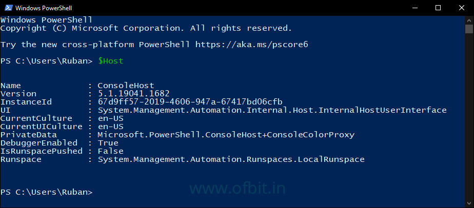Get-PowerShell-Version-Host-Command-Ofbit.in