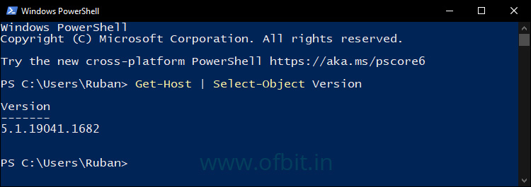 Find-Your-PowerShell-Version-Get-Host Select-Object Version-OFBIT