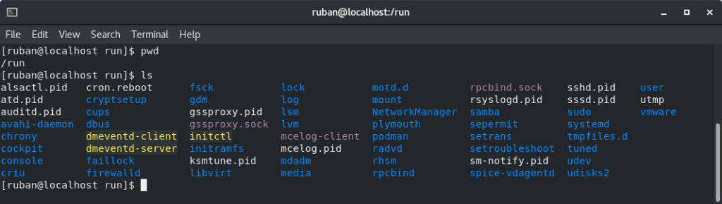 Linux /Run Directory