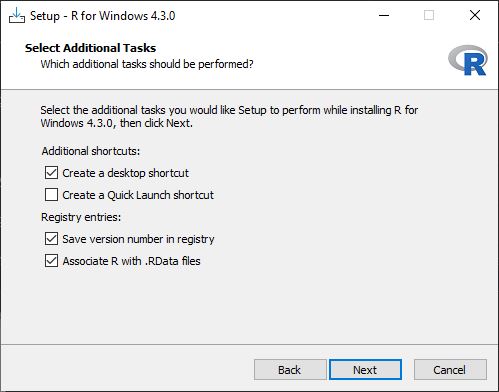 Installing R for Windows_Select additional Feature_Ofbit