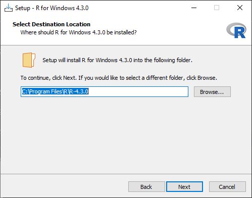 Install R Windows_Destination Location_Ofbit