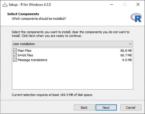 Install R Programming_Select Components_Ofbit