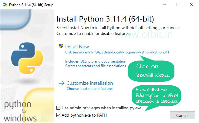 Install Python - OFBIT