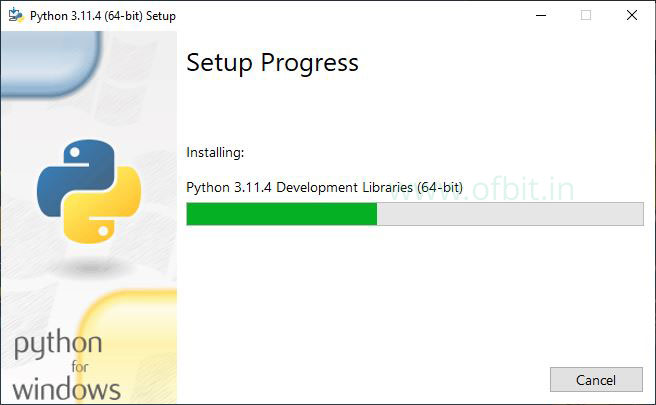 Python Installation Setup Progress - OFBIT